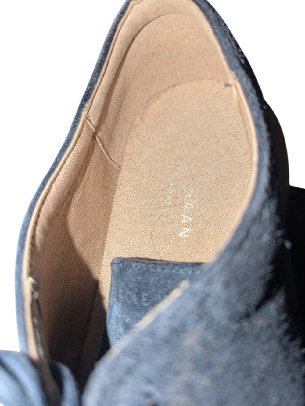 Cole Haan Men's Blue Suede Wingtip Oxfords